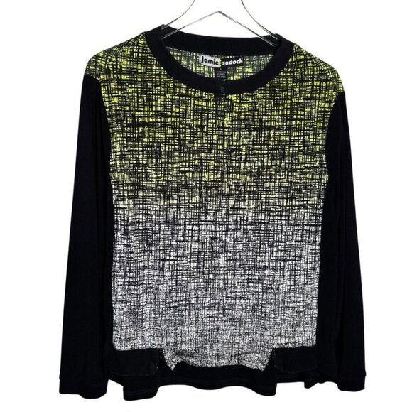 Jamie Sadock Long sleeve womens golf top size Large funky artsy avant garde - Picture 1 of 7